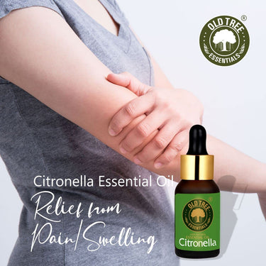 Old Tree Citronella Essential Oil (15ml) - for Skin, Hair Care and Aromatherapy - Pure, Natural and Undiluted Perfume Oil with Glass Dropper for Home Fragrance and Candle Making